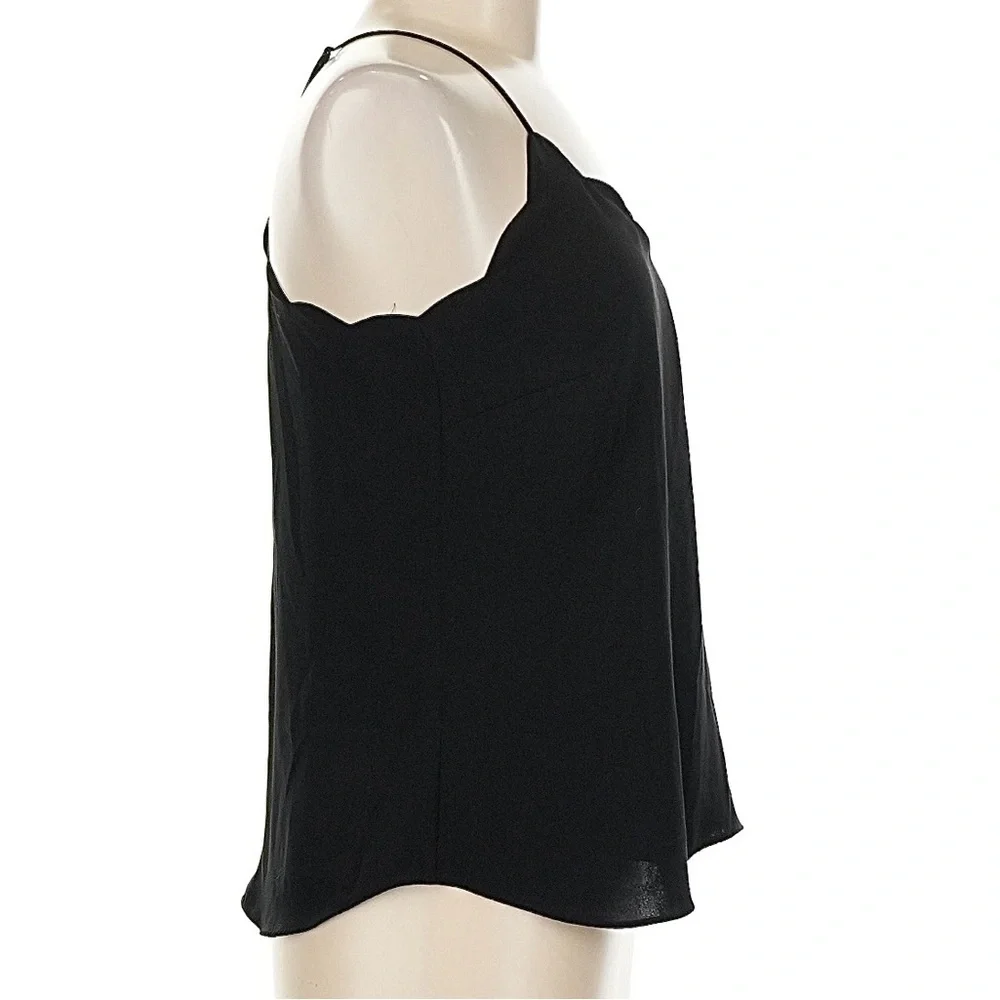J. Crew Black Scalloped Camisole